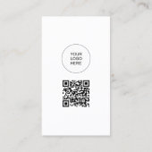 QR Code Upload Logo Modern Elegant Eenvoudig Verti Visitekaartje (Achterkant)