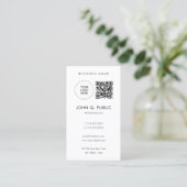 QR-code Upload uw eigen Logo naar Modern Minimal Visitekaartje (Staand voorkant)