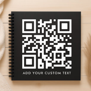 QR-code upload Zwart Minimalistisch Eenvoudig Sc Notitieboek