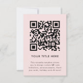 QR-code uploaden | Blush Pink Modern minimalist Kaart (Voorkant)