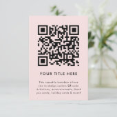 QR-code uploaden | Blush Pink Modern minimalist Kaart (Staand voorkant)