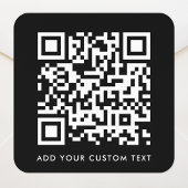 QR-code uploaden | Zwarte minimalistische eenvoudi Vierkante Sticker