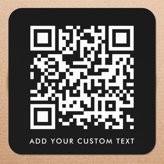 QR-code uploaden | Zwarte minimalistische eenvoudi Vierkante Sticker