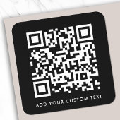 QR-code uploaden | Zwarte minimalistische eenvoudi Vierkante Sticker