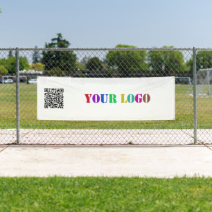 QR-code URL en Logo Business Promotion Banner