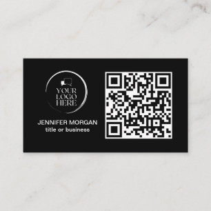 QR CODE uw logo aangepast professioneel modern zwa Visitekaartje