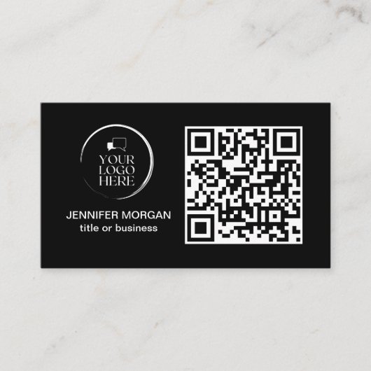 QR CODE uw logo aangepaste professionele moderne z Visitekaartje (Voorkant)