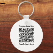 QR-code Uw Logo hier 2-zijdige zakelijke Sjabloon Sleutelhanger (Voorkant)