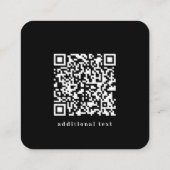 QR-code & Uw Logo Retro-Modern Zwart-Wit Vierkante Visitekaartje (Achterkant)