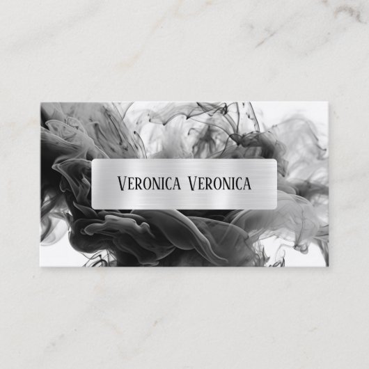 QR Code Uw Logo Smokey Gothic Social Media Visitekaartje (Voorkant)