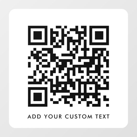 QR-code | Uw tekst modern minimalistisch eenvoudig Raamsticker (Vel)