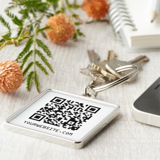 QR-code Uw webpagina-link Sleutelhanger (Zijkant)