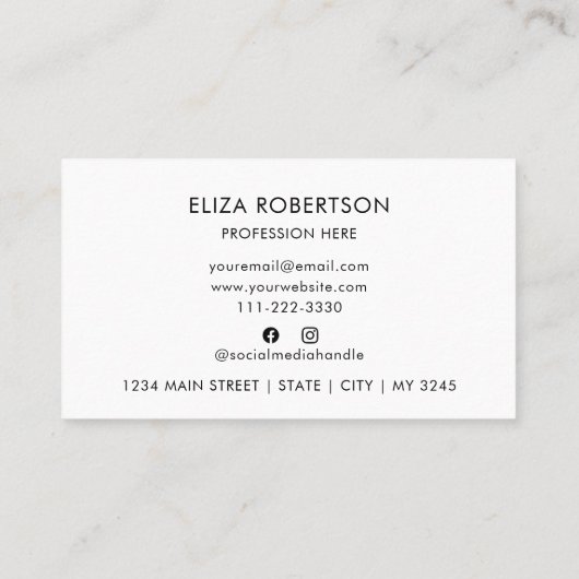 QR-code Uw zakelijke Logo Aangepast wit Visitekaartje (Achterkant)