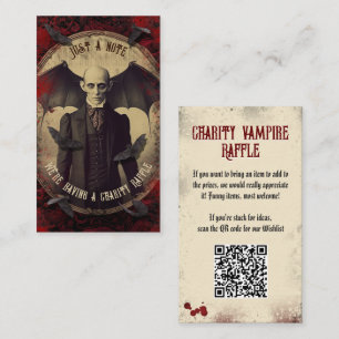 QR Code Vampier Raffle  Dracula's Halloween Informatiekaartje