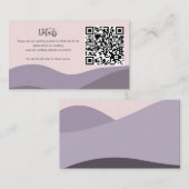 QR-code van bergen paarse moderne details bruiloft Informatiekaartje (Voorkant / Achterkant)