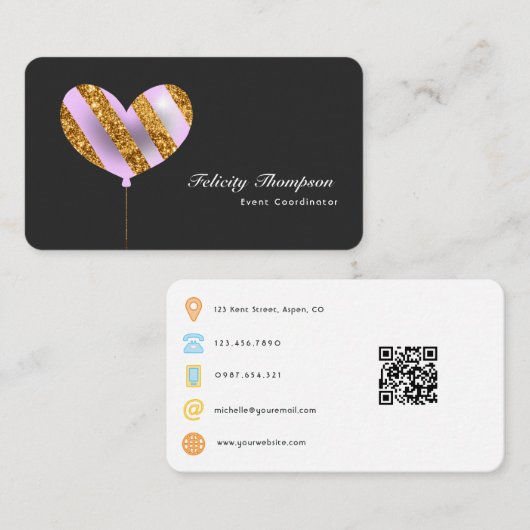 QR-code van gebeurteniscoördinator Visitekaartje (Voorkant / Achterkant)