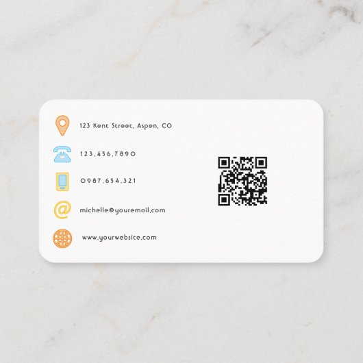 QR-code van gebeurteniscoördinator Visitekaartje (Achterkant)