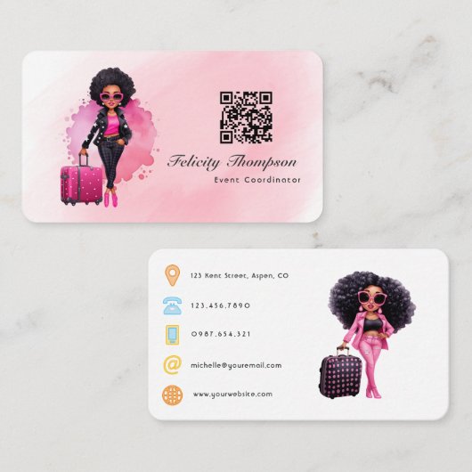 QR-code van gebeurteniscoördinator Visitekaartje (Voorkant / Achterkant)