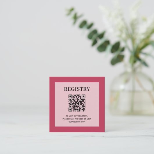 QR-code van het huwelijksregister van magenta Informatiekaartje (Staand voorkant)