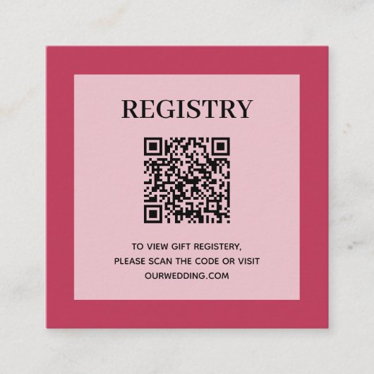 QR-code van het huwelijksregister van magenta Informatiekaartje (Voorkant)