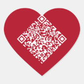 QR-code van het rode hart Sticker (Voorkant)
