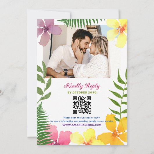 QR-code van Luau Engagement Party Kaart (Achterkant)