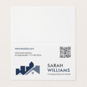 QR-code | Vastgoed thuis Visitekaartjes (Buitenkant ongevouwen)