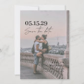 QR Code Vellum Overlay Modern Script 2 Foto Save The Date (Voorkant)