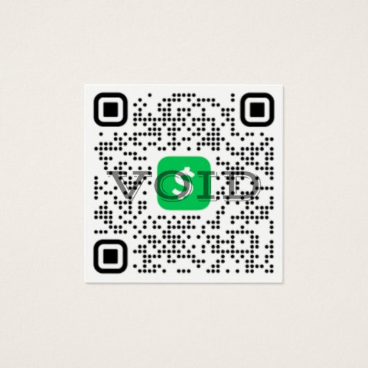 QR Code Venmo Cash App Profile Card Vierkante Visitekaartjes (Voorkant)