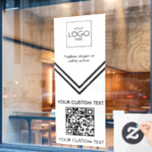 QR Code Venster Decal Uw Logo Grote Venster Cling (Cafe Raam)