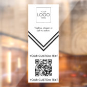 QR Code Venster Decal Uw Logo Grote Venster Cling (Vel 2)