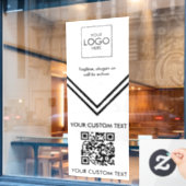 QR Code Venster Decal Uw Logo Grote Venster Cling (Cafe Raam)