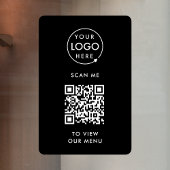 QR-code venster sticker | Menu vinyl sticker bord