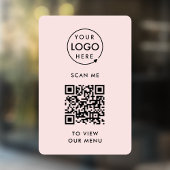 QR-code venster sticker | Menu vinyl sticker bord