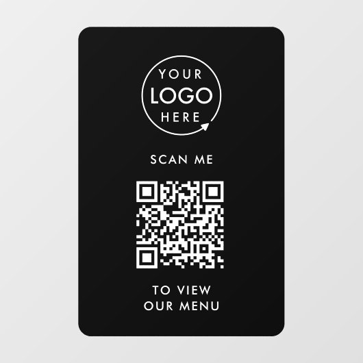 QR-code vensterfolie | Menu vinyl sticker bord (Vel)
