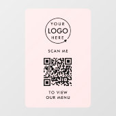 QR-code vensterfolie | Menu vinyl sticker bord (Vel)
