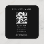 QR-code ventilatorzwart vierkant Visitekaartje (Achterkant)