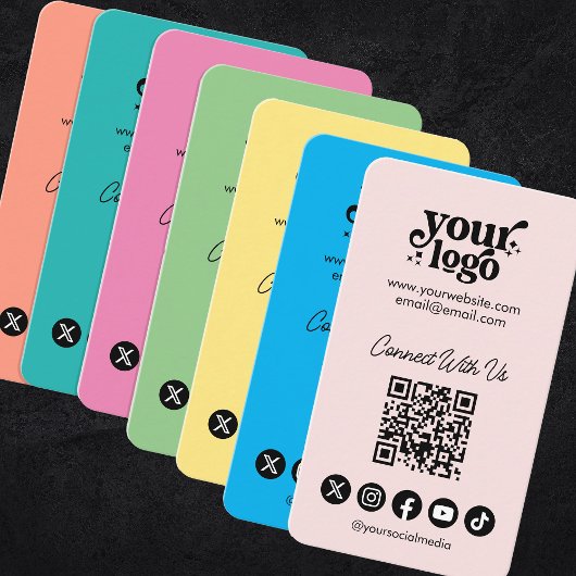 QR Code Verbind met ons Social Media Cool Verticaa Visitekaartje