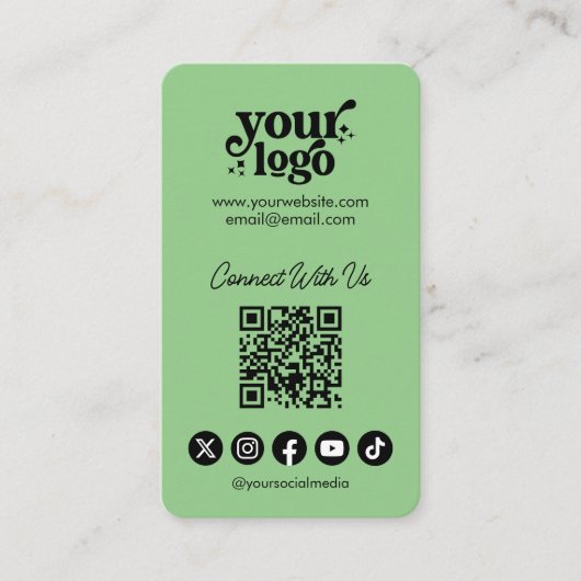QR Code Verbind met ons Social Media Cool Verticaa Visitekaartje (Voorkant)