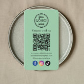 QR Code Verbind met ons Social Media Mint Green Visitekaartje