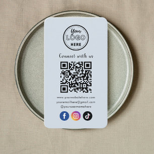 QR Code Verbind met ons Social Media Soft Navy Visitekaartje