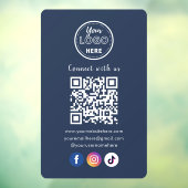QR Code Verbind met US Social Media Marine Blauw Raamsticker (Vel 3)