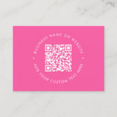 QR Code Vet Roze Professioneel Stijlvol Visitekaartje (Voorkant)