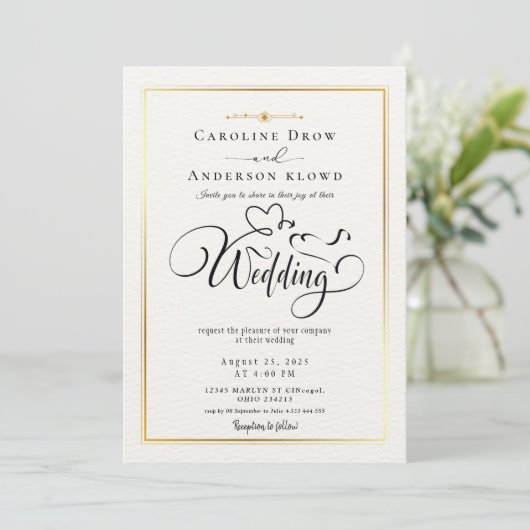 QR Code Video Wedding Invitation Kaart (Staand voorkant)