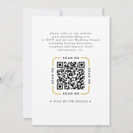 QR Code Video Wedding Invitation Kaart (Achterkant)