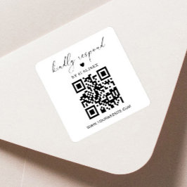 QR-code vierkant retourlabel | RSVP-sticker Vierkante Sticker