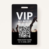Qr Code VIP Alle toegangspas Aangepaste gebeurteni Badge (Achterkant)