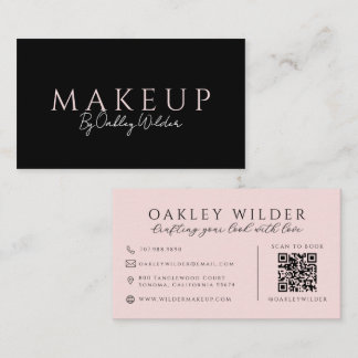 QR Code Visagist Blush Roze Zwart Visitekaartje