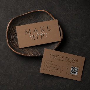 QR Code Visagist Donkere Terracotta Visitekaartje