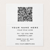 QR-code Visitekaartje Aangepaste kleuren en letter (Buitenkant ongevouwen)